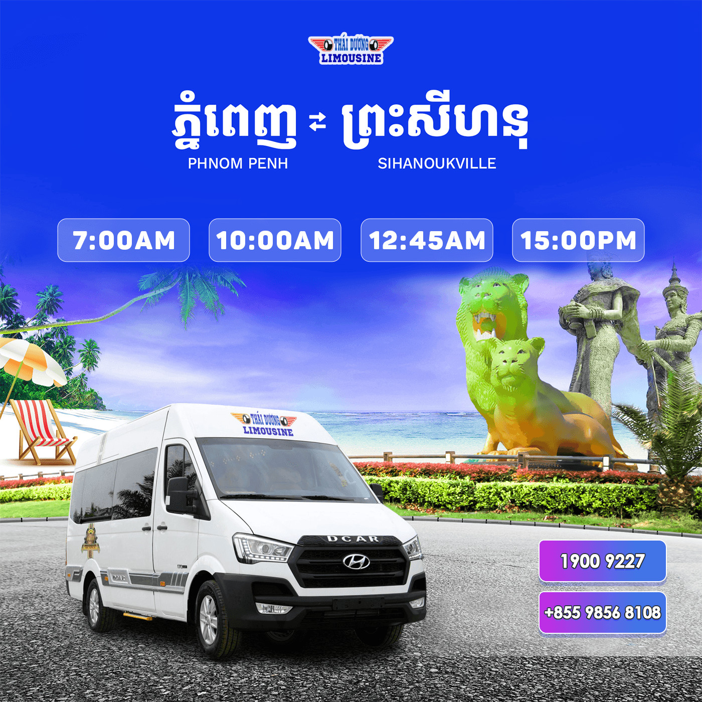 Thai Duong airbus - bus to Cambodia - xe đi Campuchia