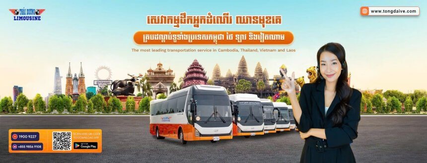 Thuê xe Limousine đi Campuchia Thai Duong airbus - bus to Cambodia - xe đi Campuchia