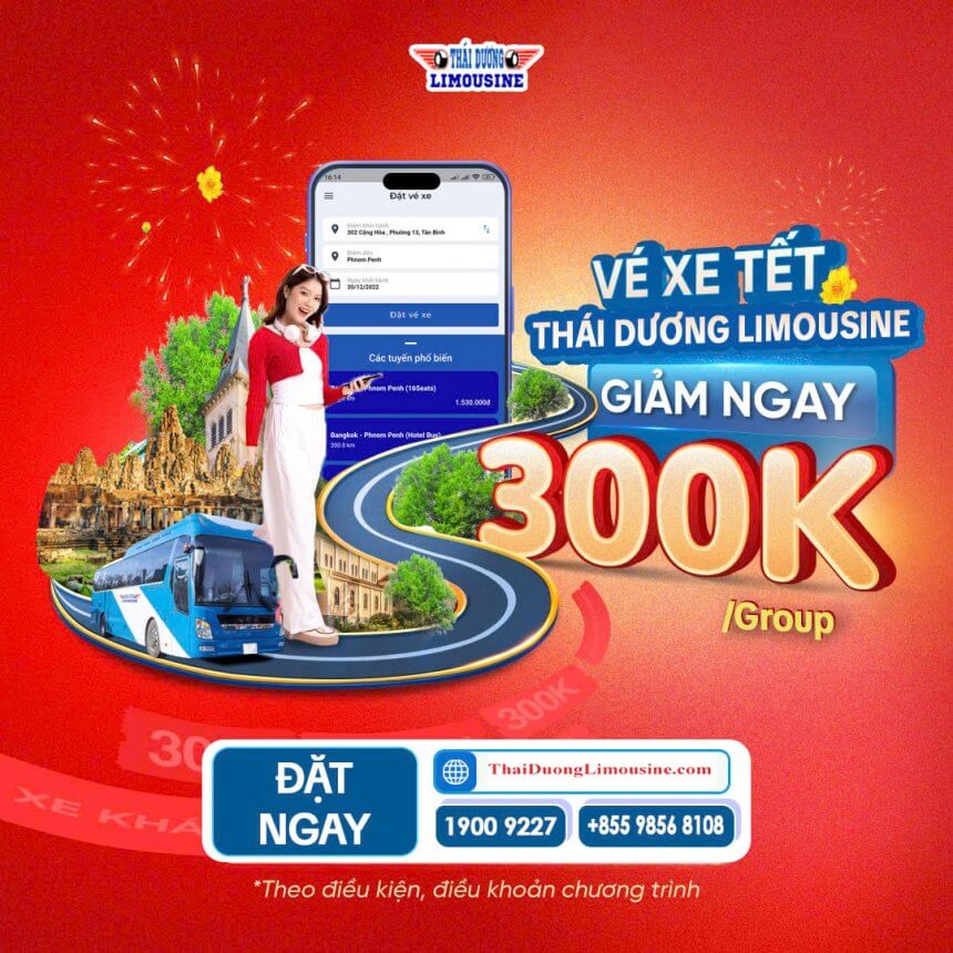 Thuê xe Limousine đi Campuchia Thai Duong airbus - bus to Cambodia - xe đi Campuchia